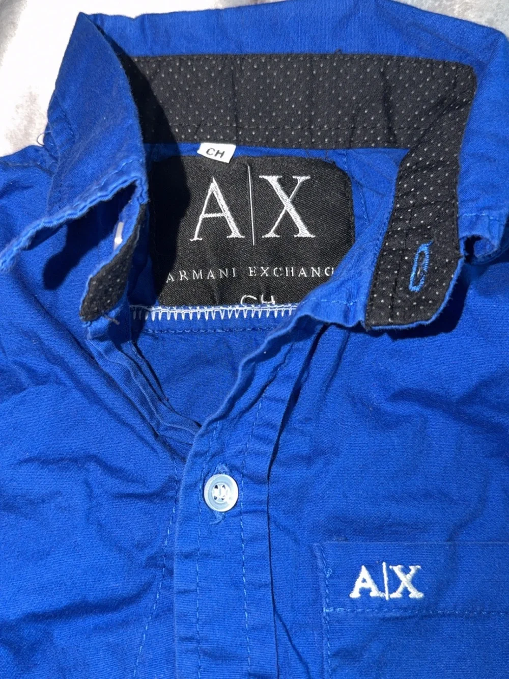 Armani Exchange Bright Blue Button-Up Shirt